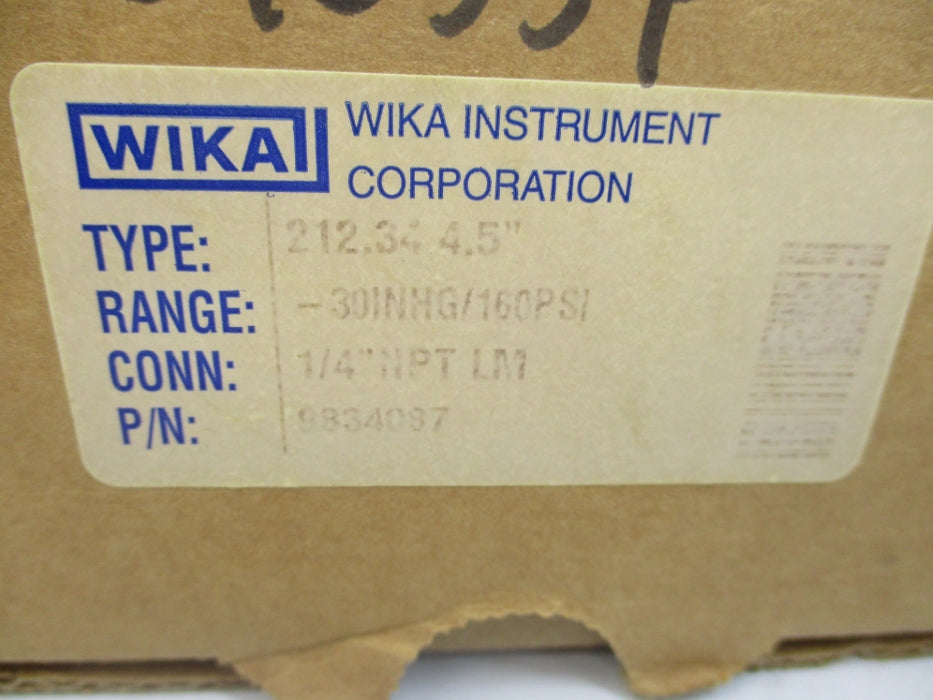 WIKA 9834087 212.344.5 -30-160PSI NSMP