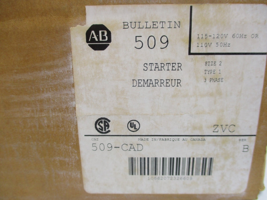 ALLEN BRADLEY 509-CAD SER. B (BR/WH) NSMP