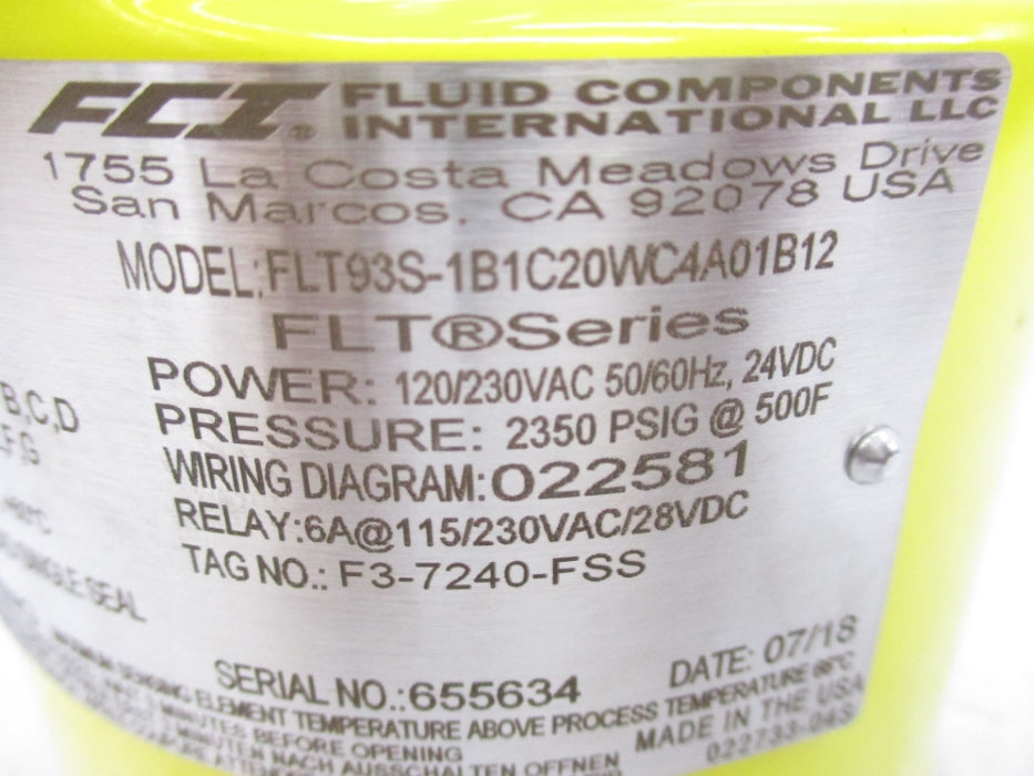 FCI FLT93S-1B1C20WC4A01B12 2350PSIG 500F NSNP