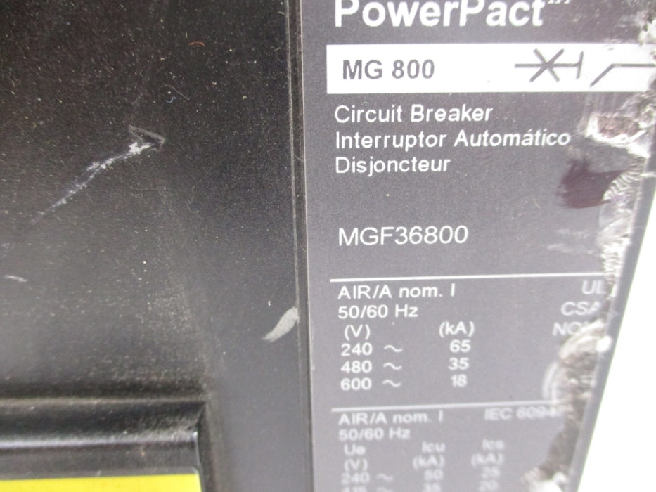 SQUARE D MGF36800 SER. 2 240V 800A NUPI