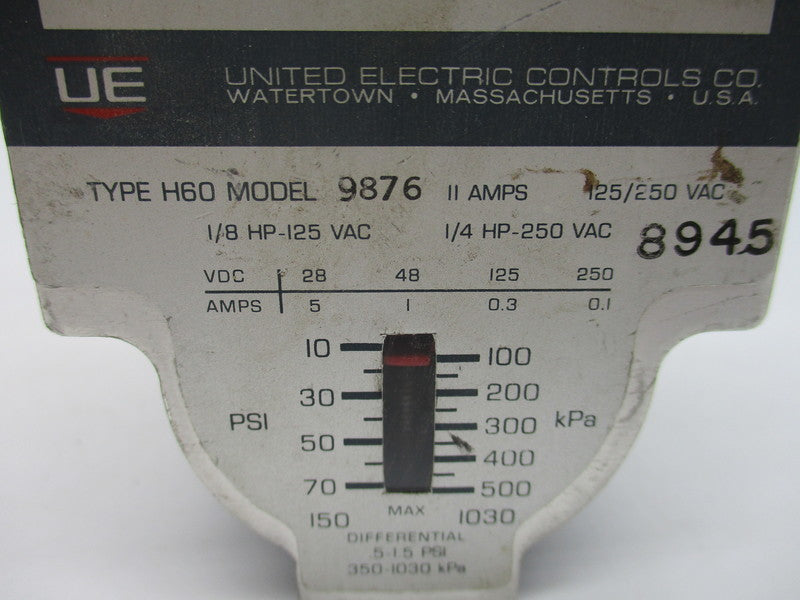UNITED ELECTRIC H60-9876 UNMP