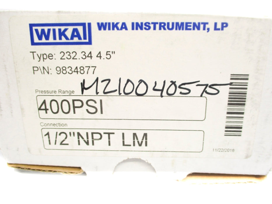 WIKA 9834877 0-400PSI NSMP