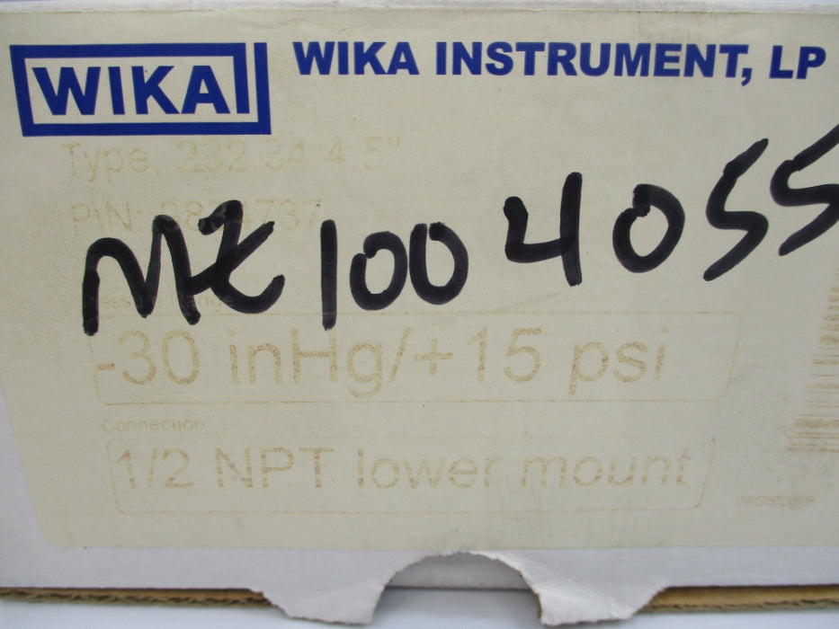 WIKA 232.344.5 9834737 -30INHG/+15PSI NSMP