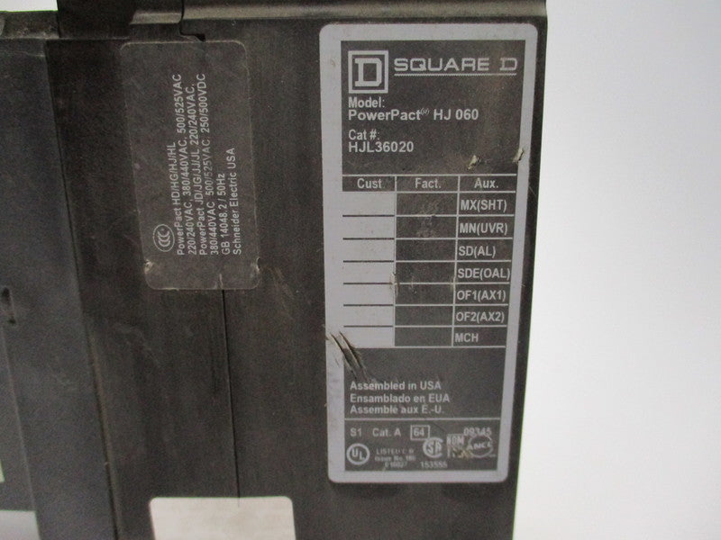 SQUARE D HJL36020 UNMP