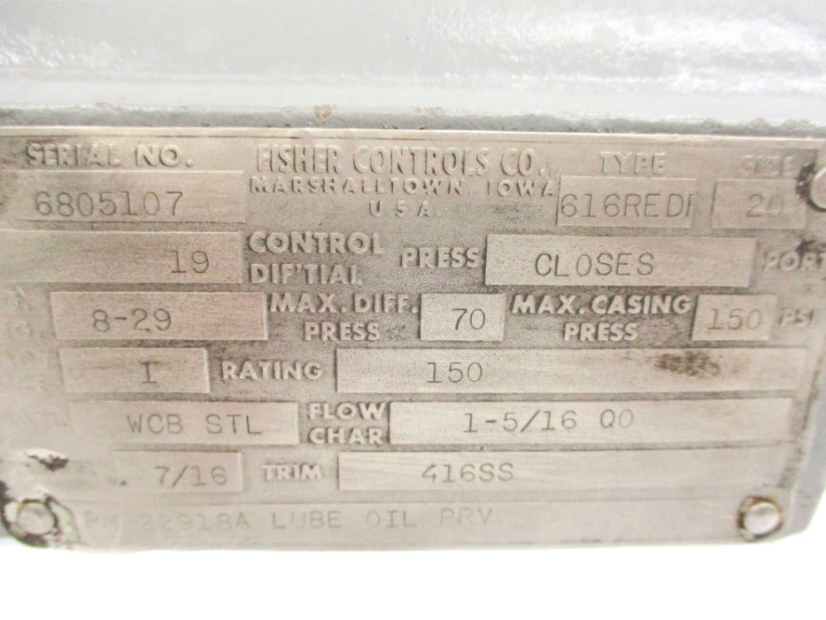 FISHER CONTROLS 616REDR 150PSI UNMP