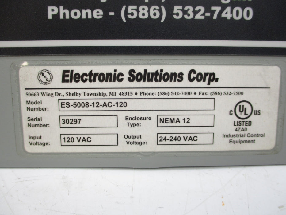 ELECTRONIC SOLUTIONS ES-5008-12-AC-120 NSNP