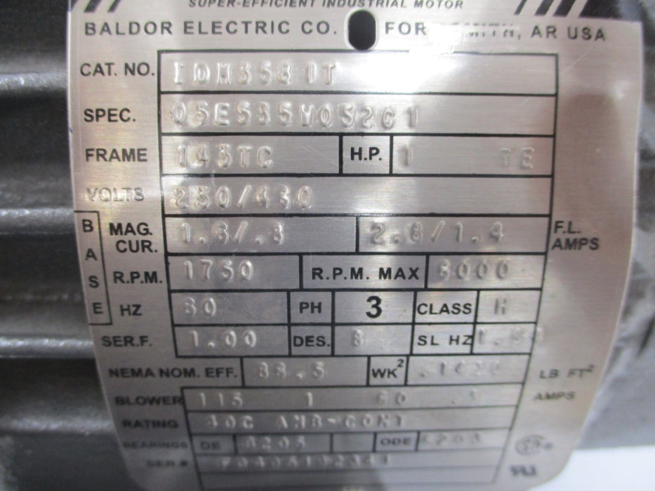 BALDOR IDM358IT SER. F NSNP