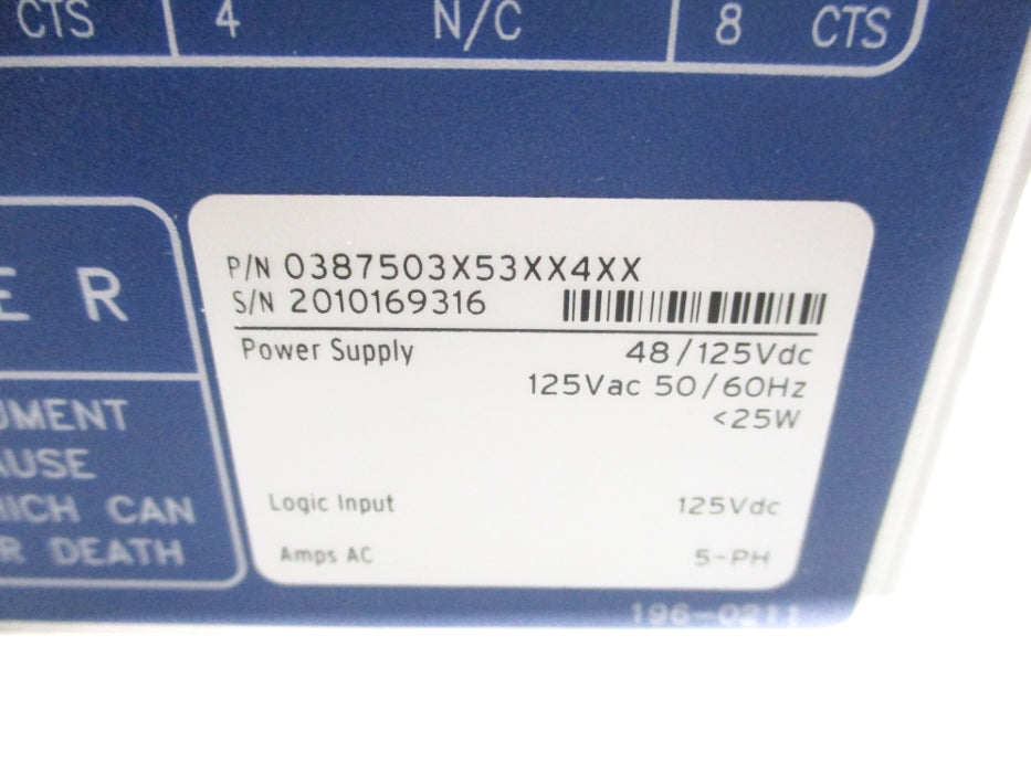 SEL SEL-387 0387503X53XX4XX 125VDC NSNP