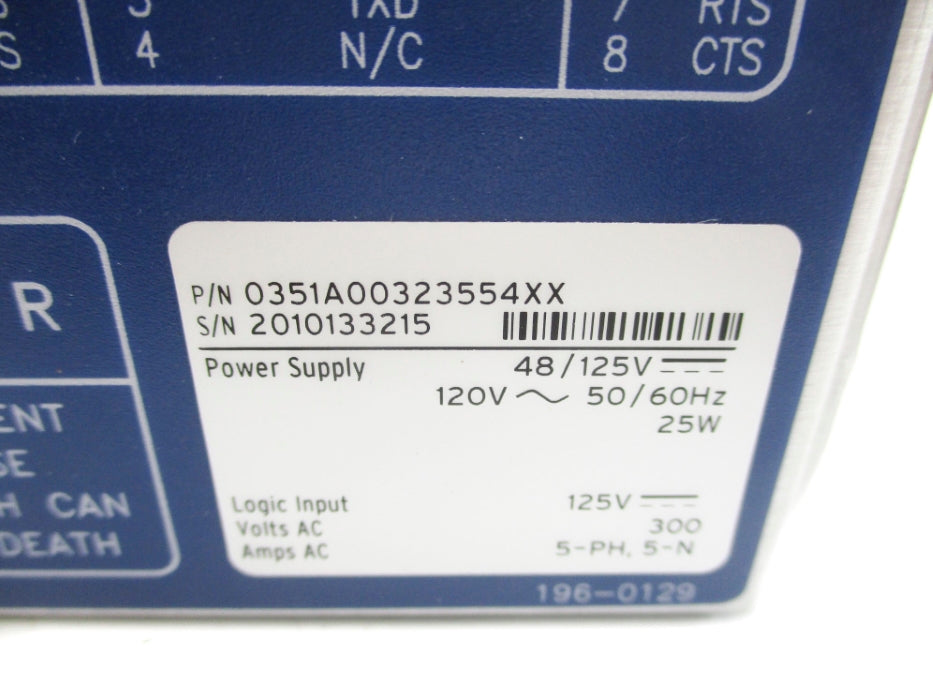 SEL SEL-351A 0351A00323554XX 125V NSNP