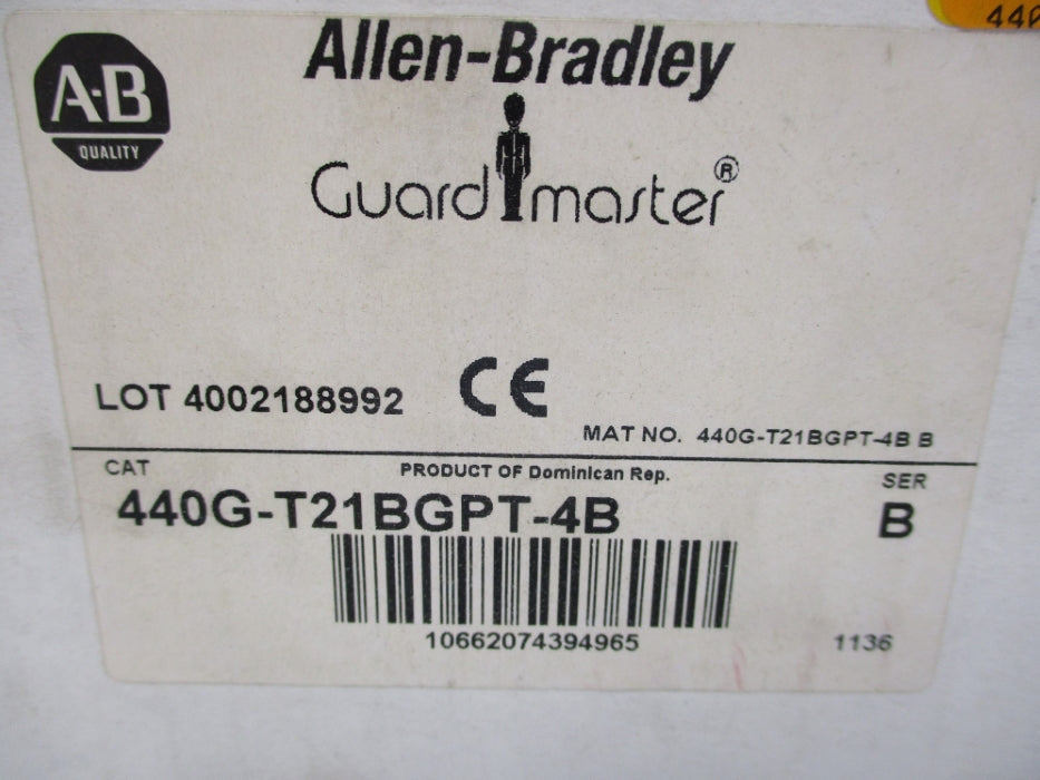 ALLEN BRADLEY 440G-T21BGPT-4B SER. B NSMP