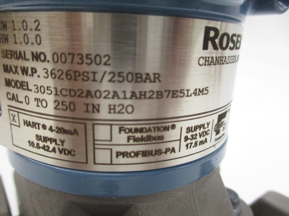ROSEMOUNT 3051CD2A02A1AH2B7E5L4M5 3626PSI NSMP
