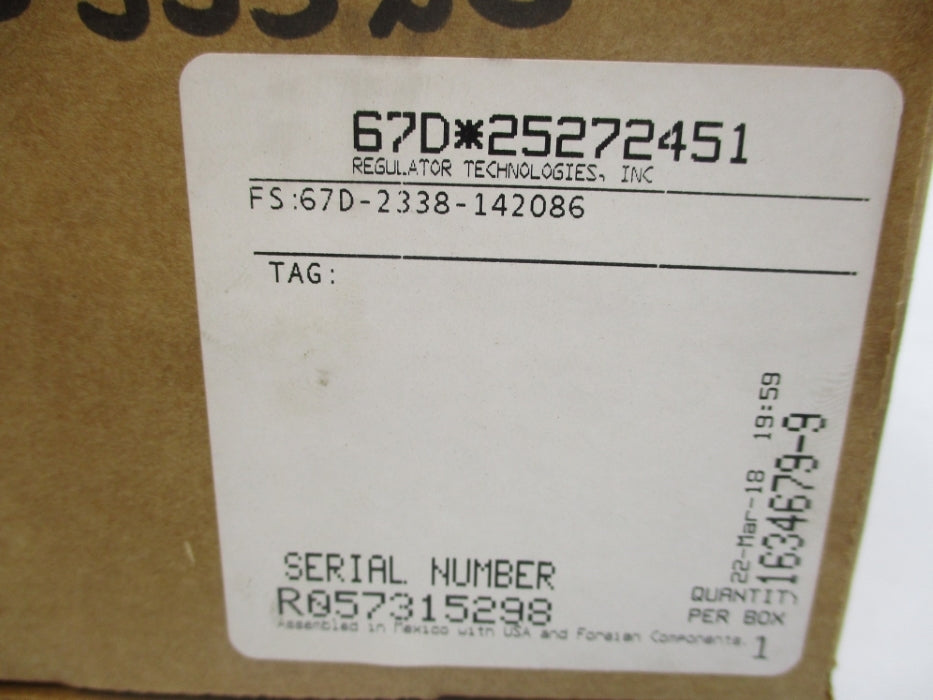 FISHER CONTROLS 67D-2338-142086 400PSI NSMP