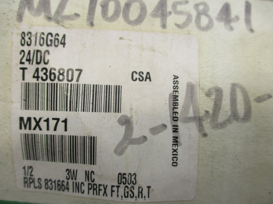 ASCO 8316G64 24VDC 10-125PSI 1/2" NSMP