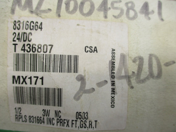 ASCO 8316G64 24VDC 10-125PSI 1/2" NSMP