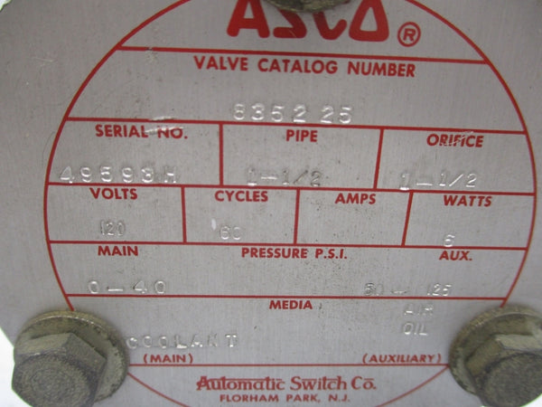 ASCO 835225 120V 0-40PSI NSNP