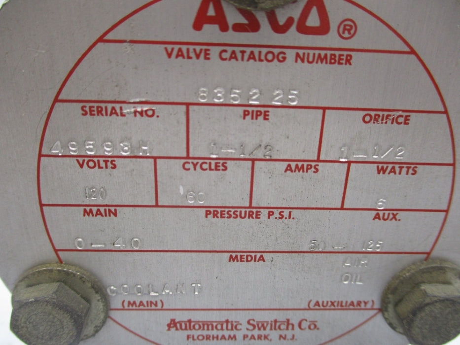 ASCO 835225 120V 0-40PSI NSNP