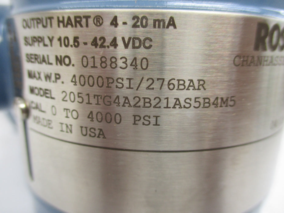 ROSEMOUNT 2051TG4A2B21AS5B4M5 4000PSI NSMP