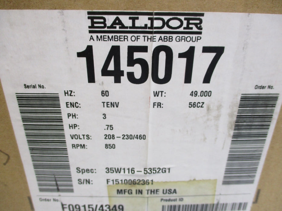 BALDOR 145017 SER. F NSMP