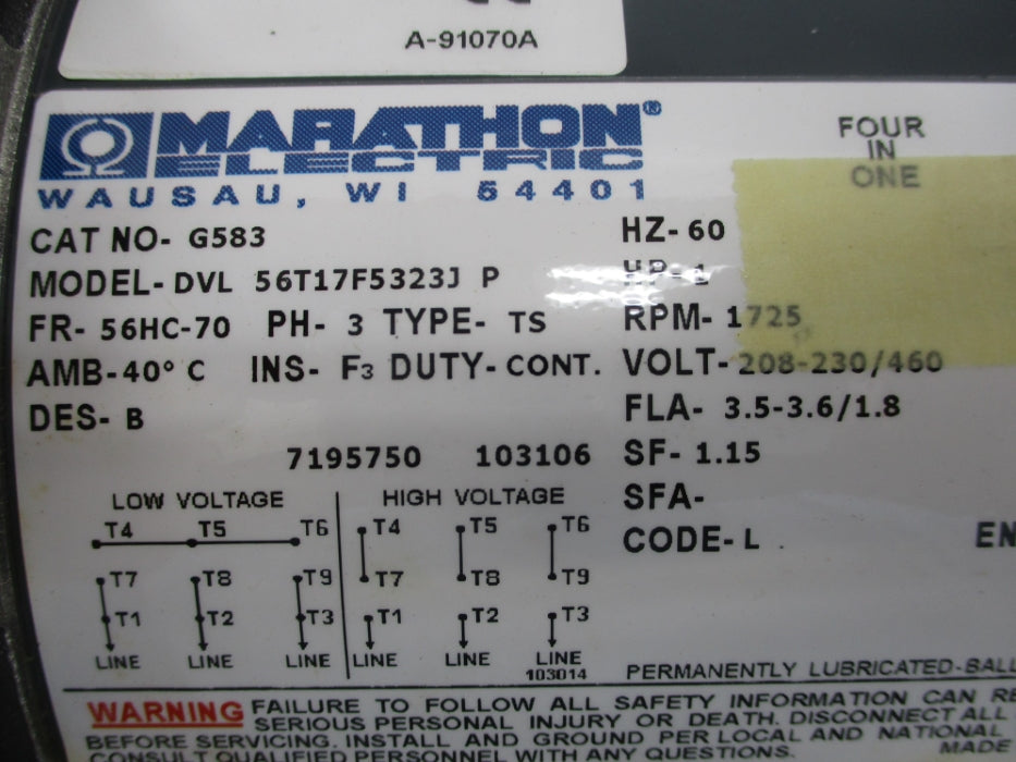 MARATHON ELECTRIC G583 56T17F5323J NSMP