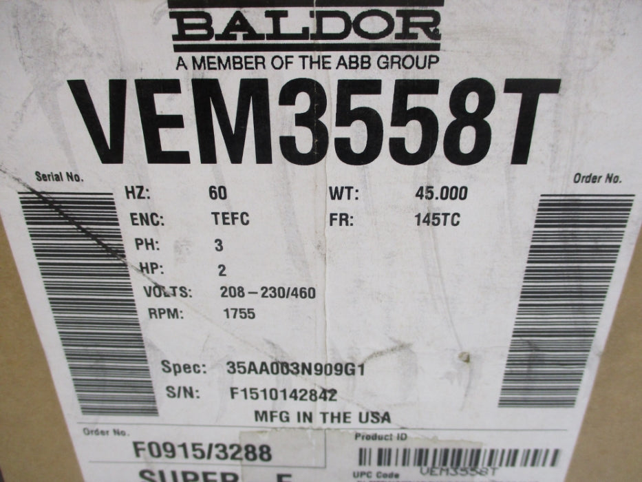 BALDOR VEM3558T SER. F NSMP