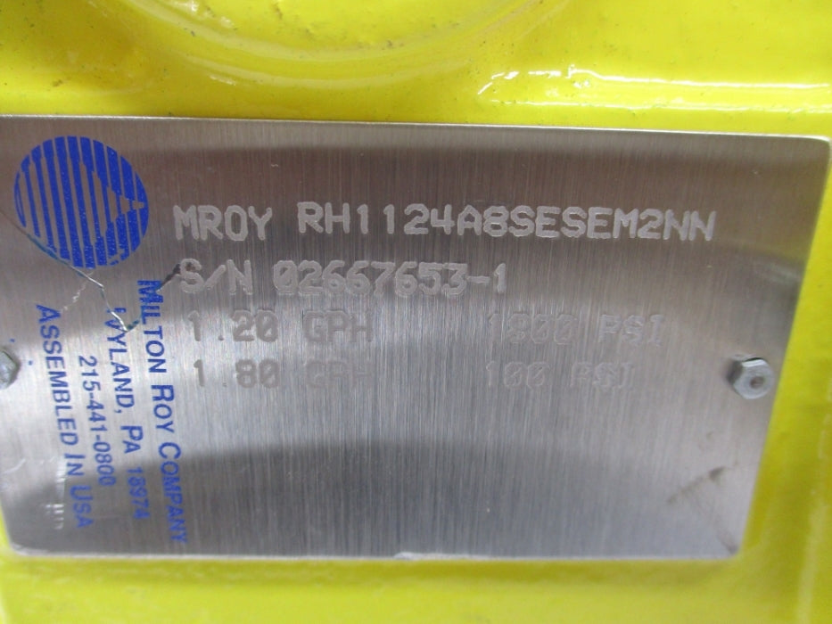 MILTON ROY RH1124A8SESEM2NN W/ B81C2166 1800PSI NSNP