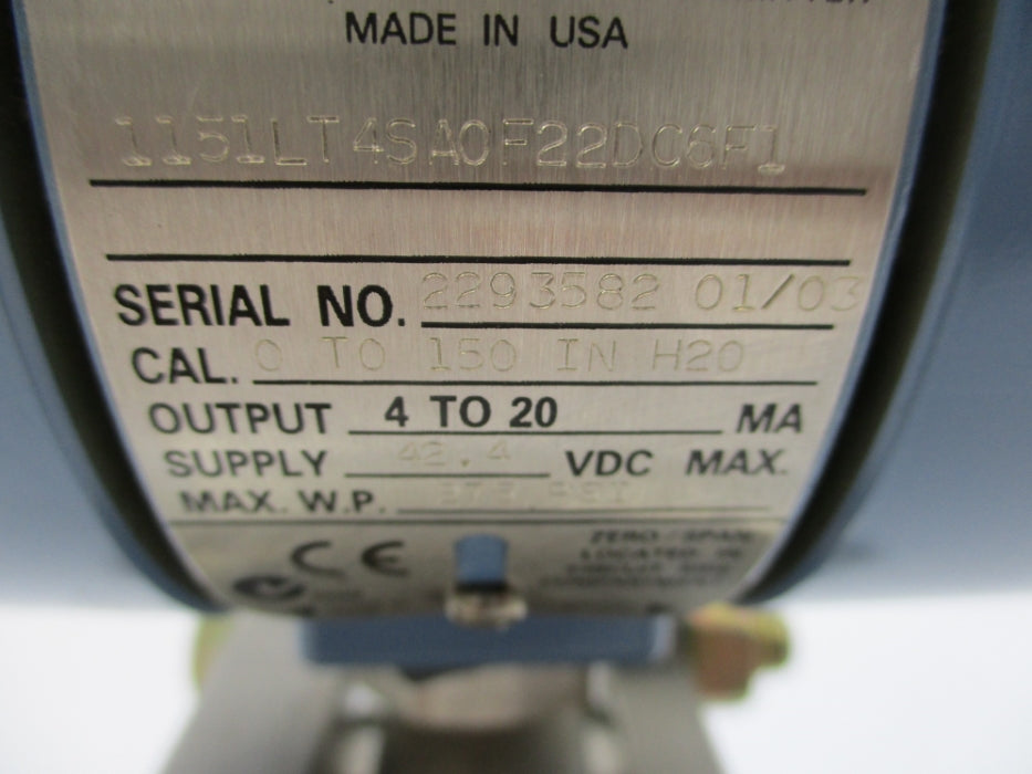 ROSEMOUNT 1151LT4SAOF22DC6F1 275PSI NSNP