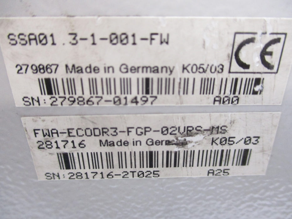 REXROTH SSA01.3-1-001-FW FWA-EC0DR3-FGP-02VRS-MS (AS PICTURED) NSNP