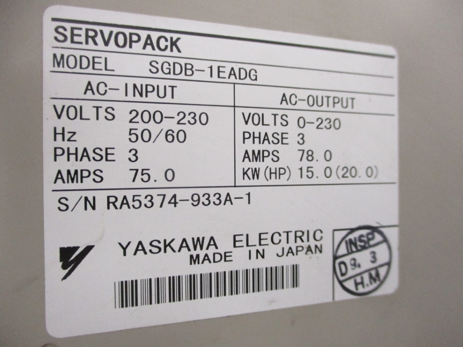 YASGAWA SGDB-1EADG UNMP