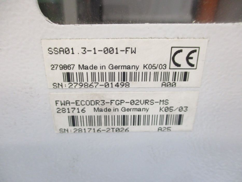 REXROTH SSA01.3-1-001-FW FWA-EC0DR3-FGP-02VRS-MS (AS PICTURED1) NSNP