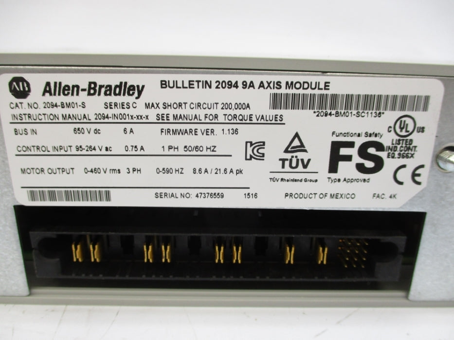 ALLEN BRADLEY 2094-BM01-S SER. C F/W 1.136 NSMP