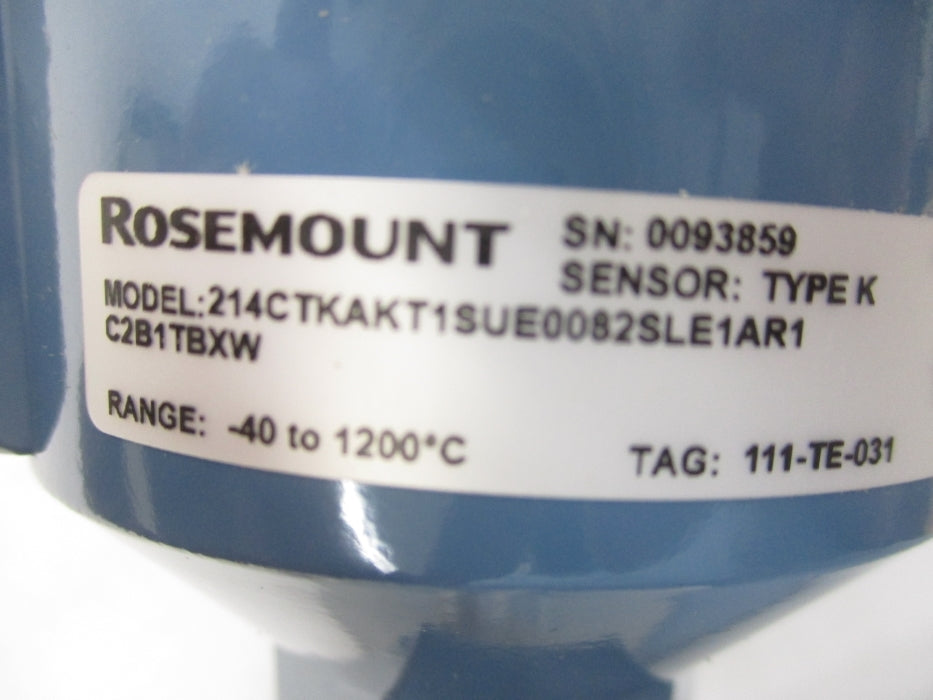 ROSEMOUNT 214CTKAKT1SUE0082SLE1AR1C2B1TBXW -40-1200'C NSNP
