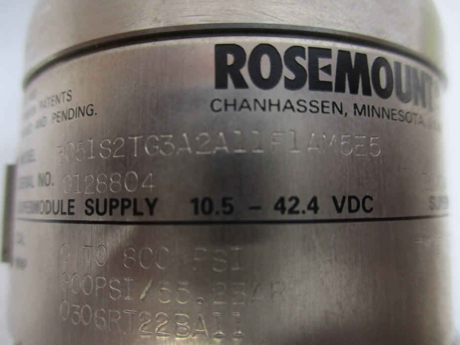 ROSEMOUNT 3051S2TG3A2A11F1AM5E5 0-800PSI NSMP