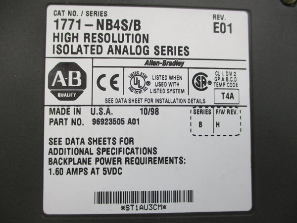 ALLEN BRADLEY 1771-NB4S SER. B F/W H NSNP