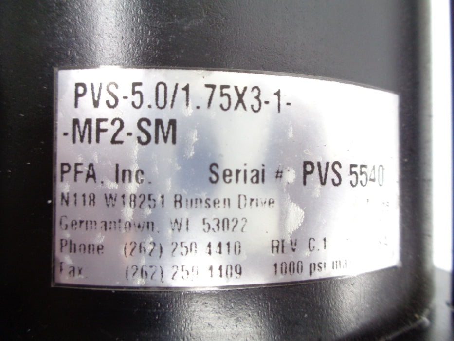 PFA PVS-5.0/1.75X3-1-MF2-SM 1000PSI NSNP