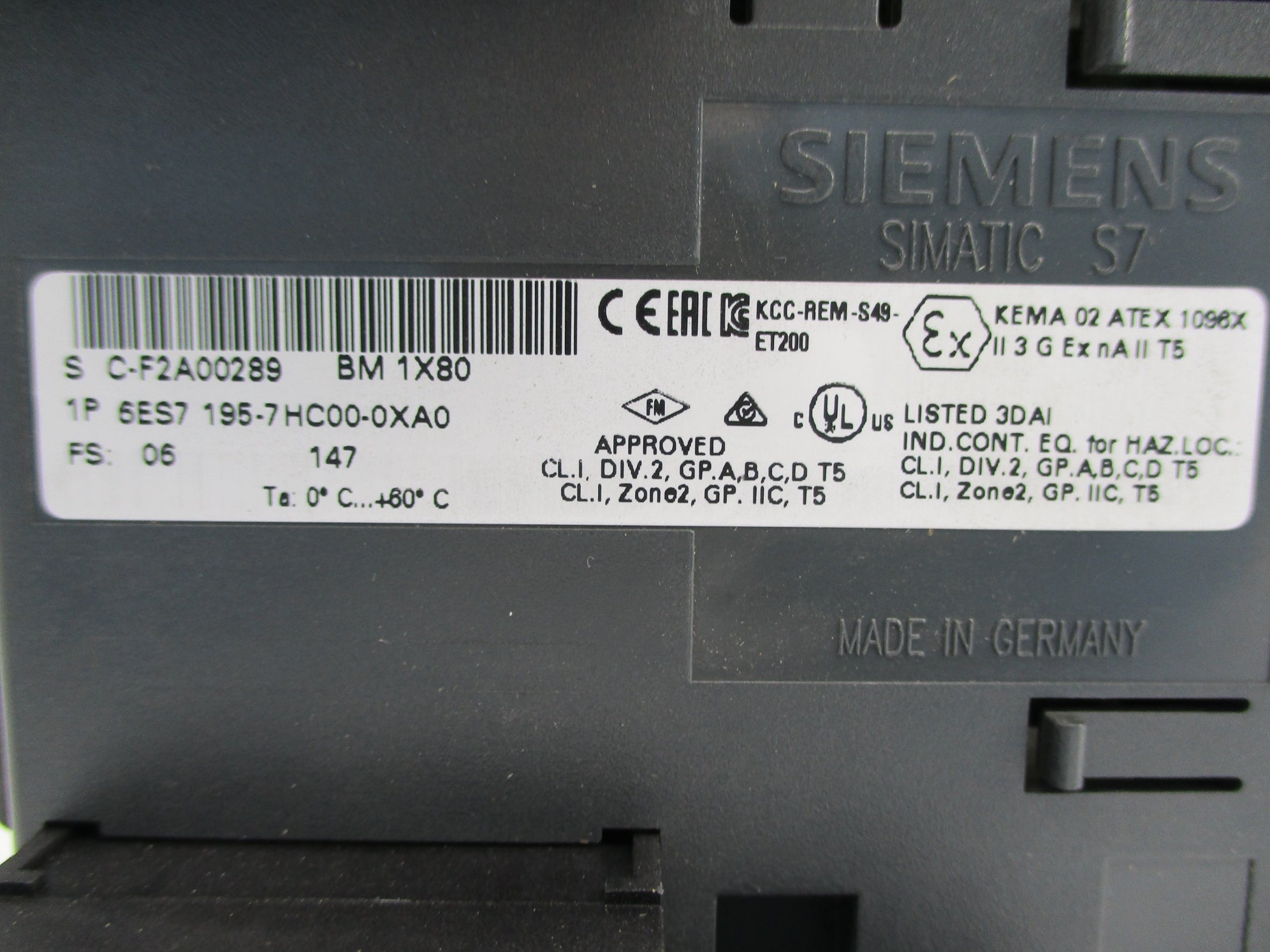 SIEMENS 6ES7195-7HC00-0XA0 NUPI