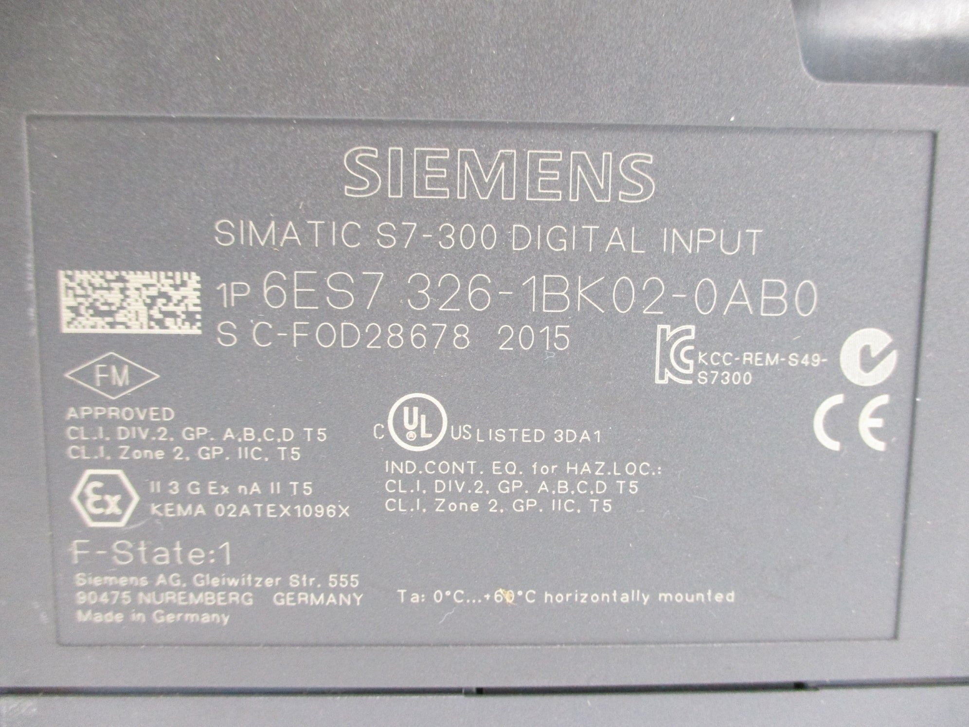 SIEMENS 6ES7326-1BK02-0AB0 NUPI