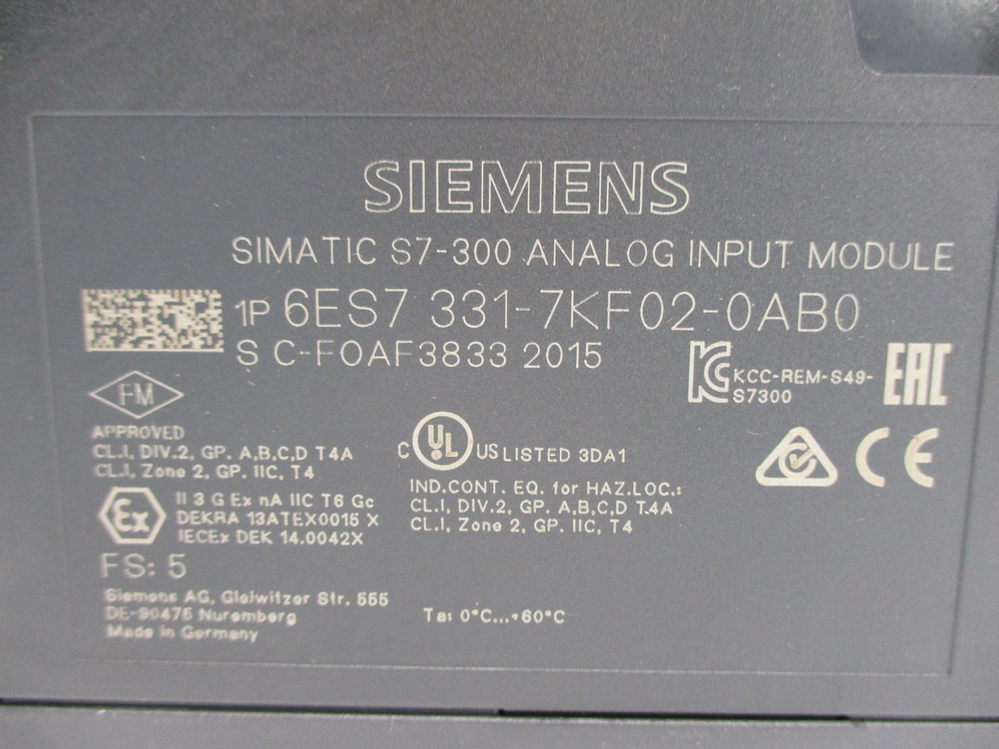 SIEMENS 6ES7331-7KF02-0AB0 NUPI