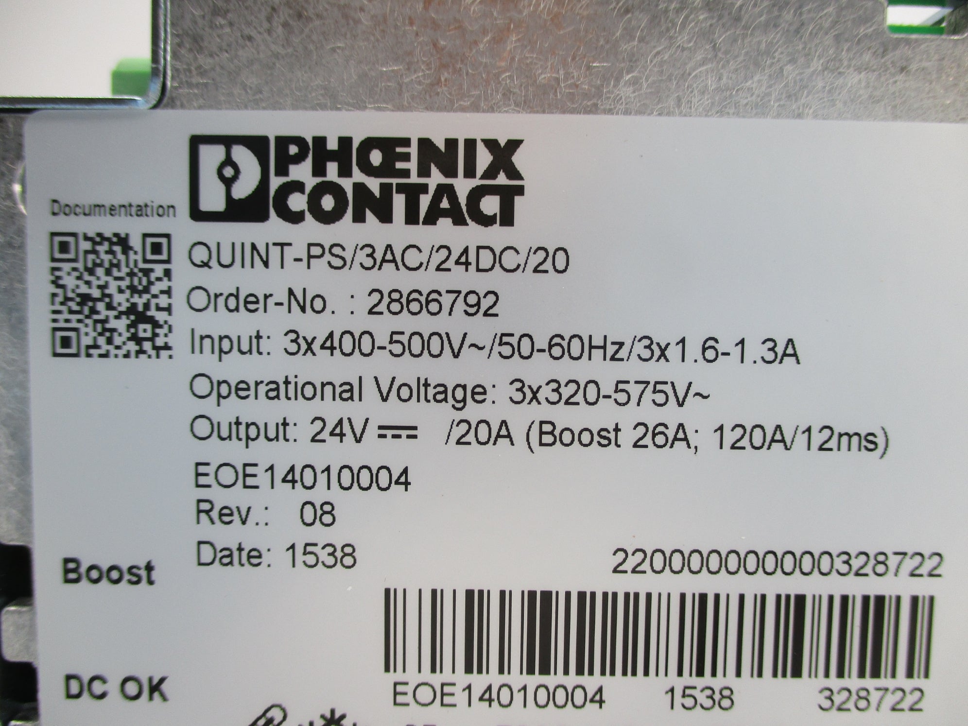 PHOENIX CONTACT QUINT-PS/3AC/24DC/20 2866792 NUPI