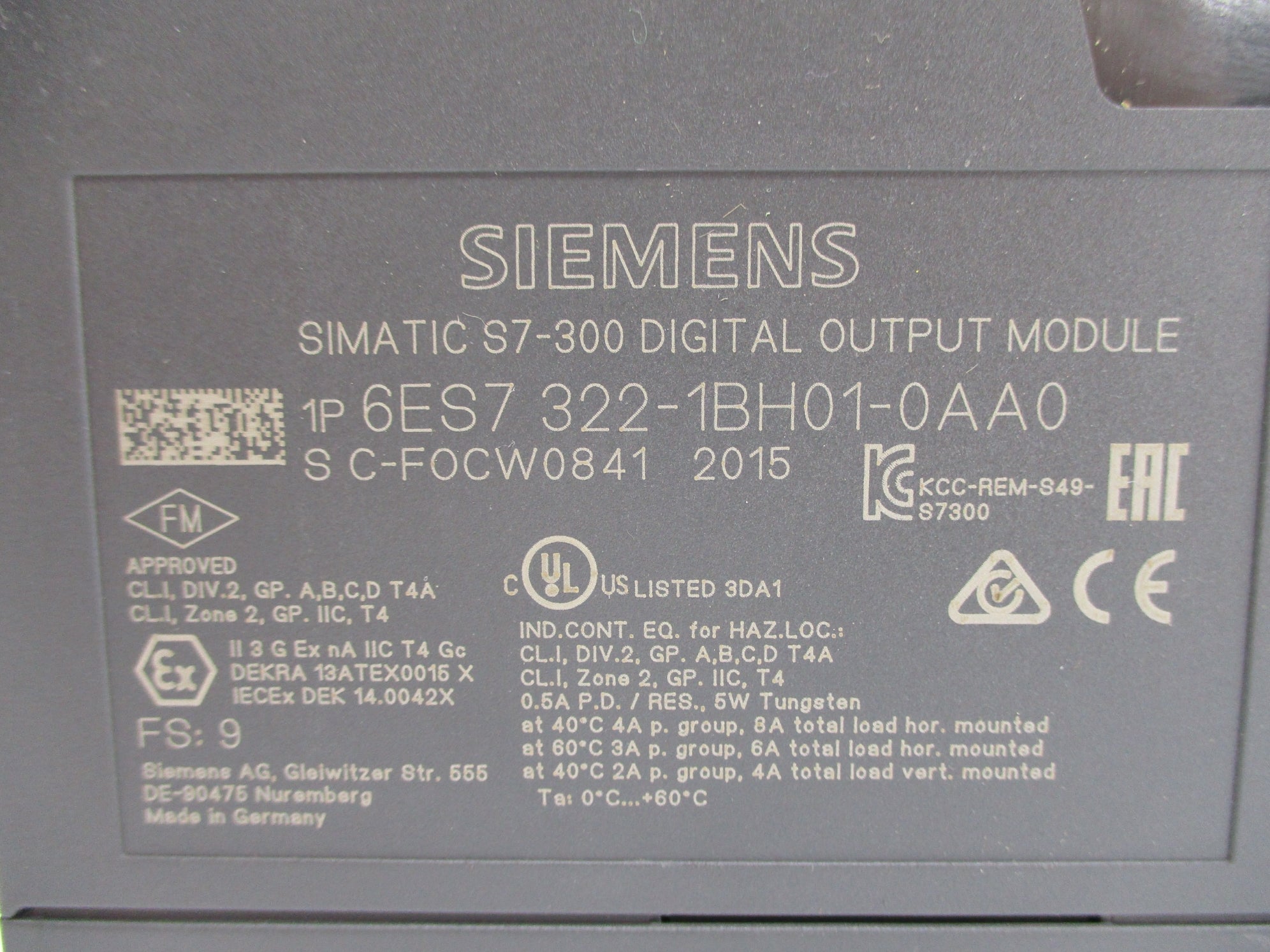 SIEMENS 6ES7322-1BH01-0AA0 NUPI