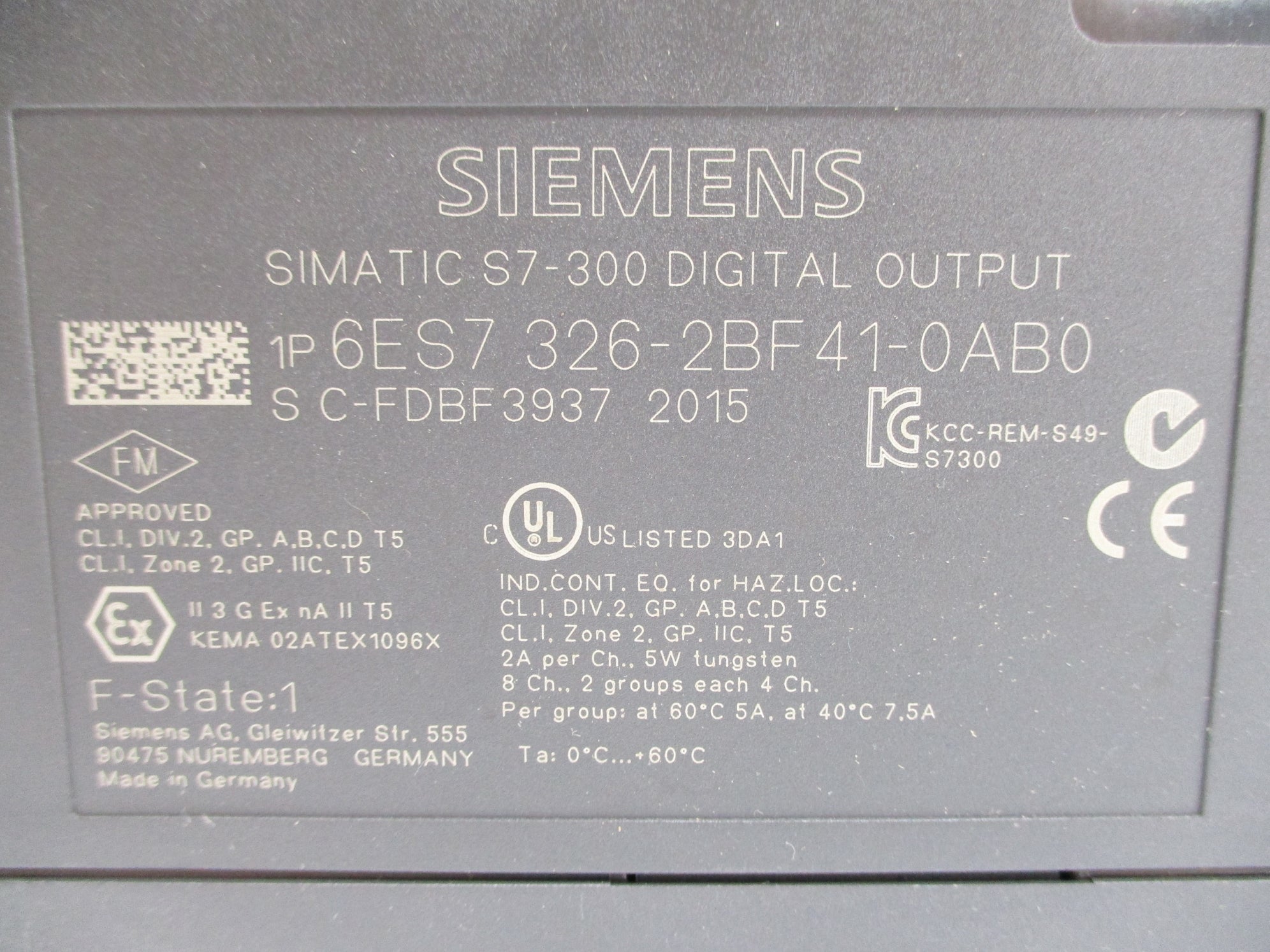 SIEMENS 6ES7326-2BF41-0AB0 NUPI