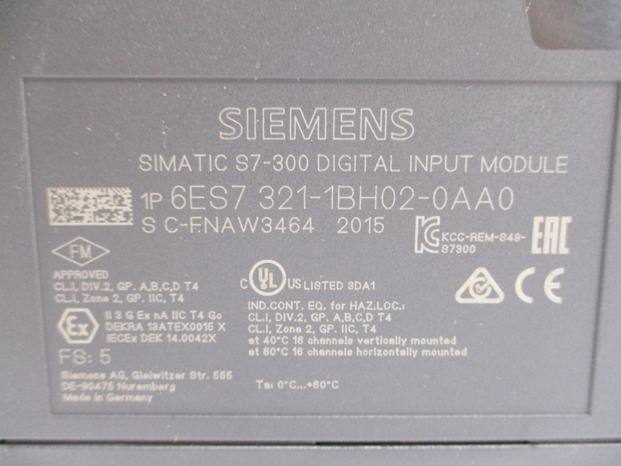 SIEMENS 6ES7321-1BH02-0AA0 NUPI