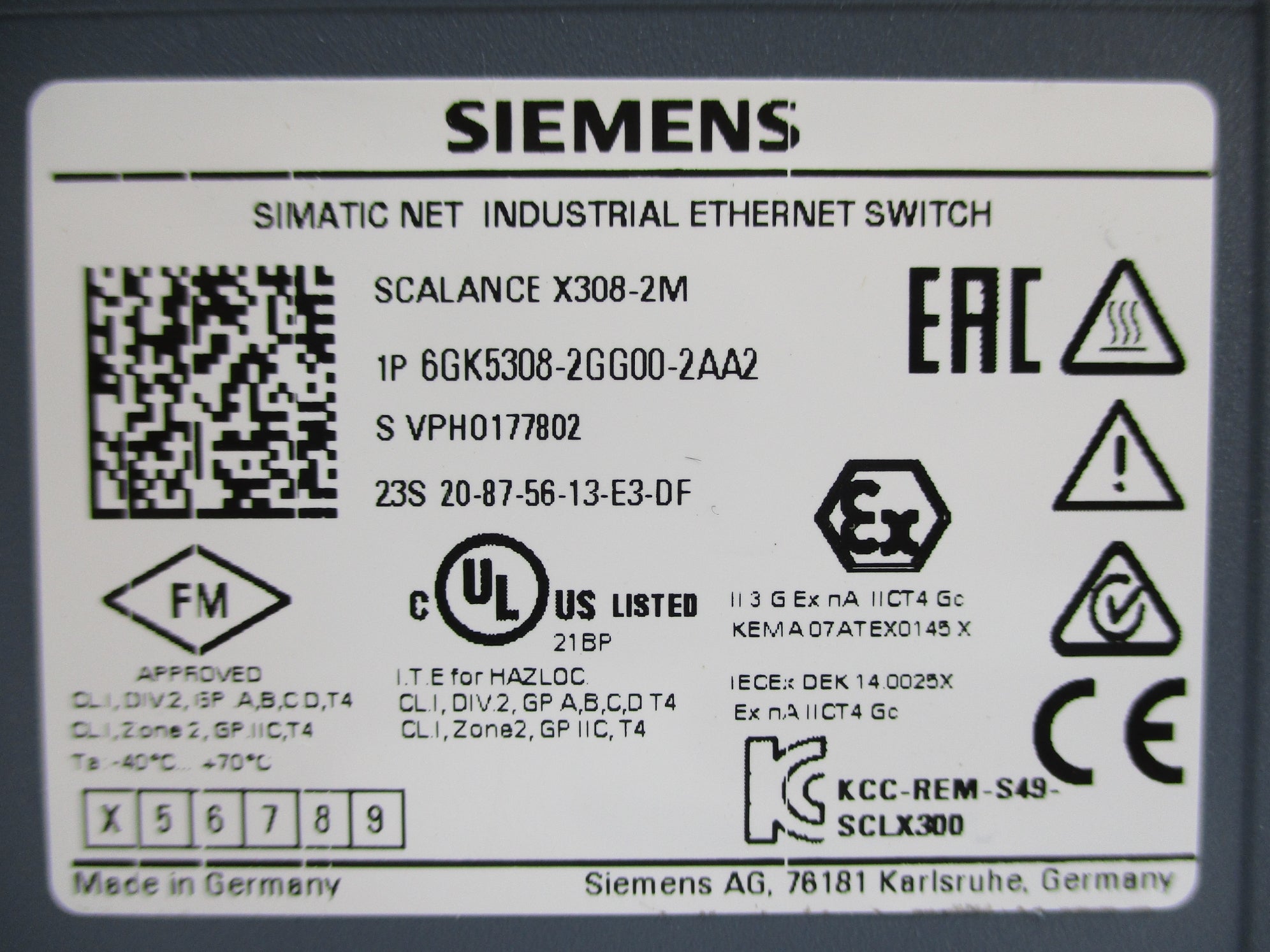 SIEMENS 6GK5308-2GG00-2AA2 NUPI