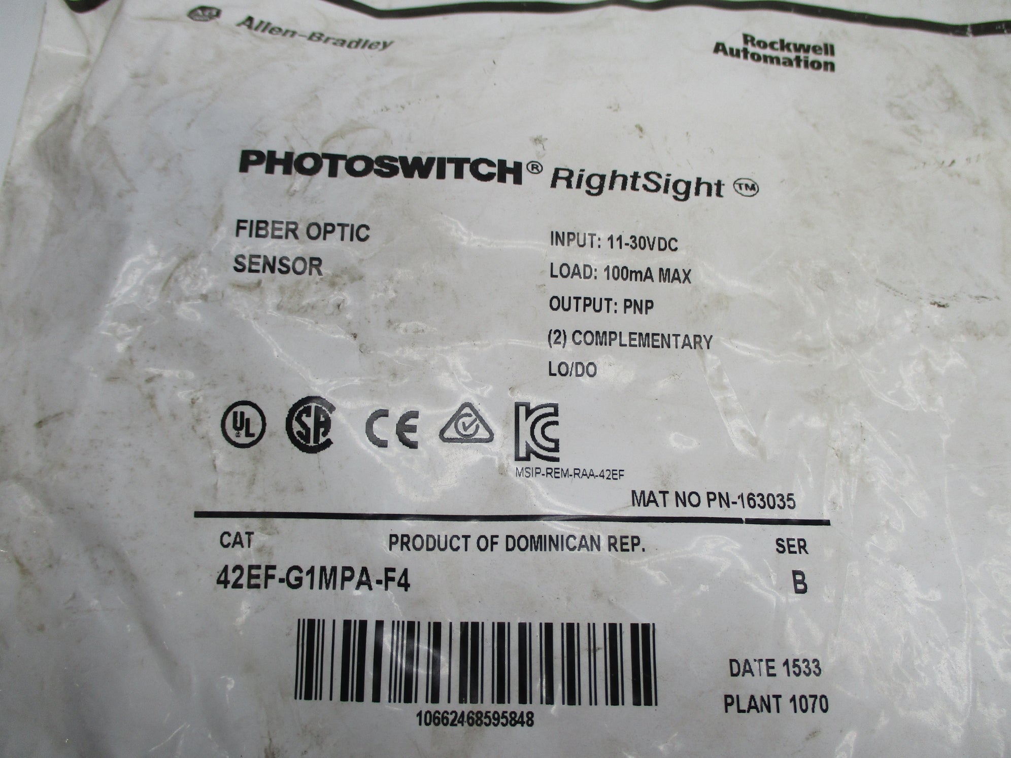 ALLEN BRADLEY 42EF-G1MPA-F4 SER. B NSMP