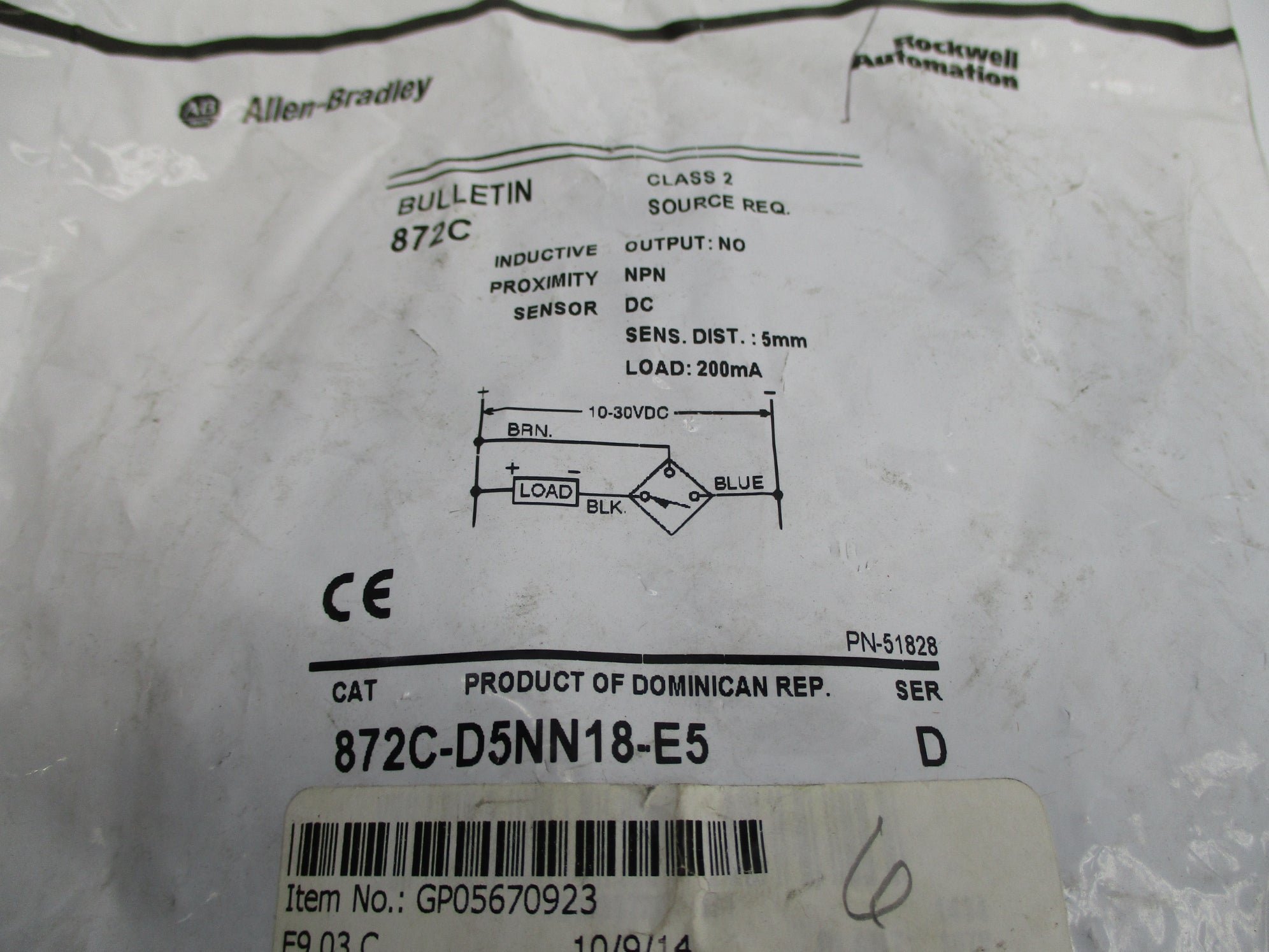 INDUSTRIAL SPARE PART 872C-D5NN18-E5 SER. D NSMP