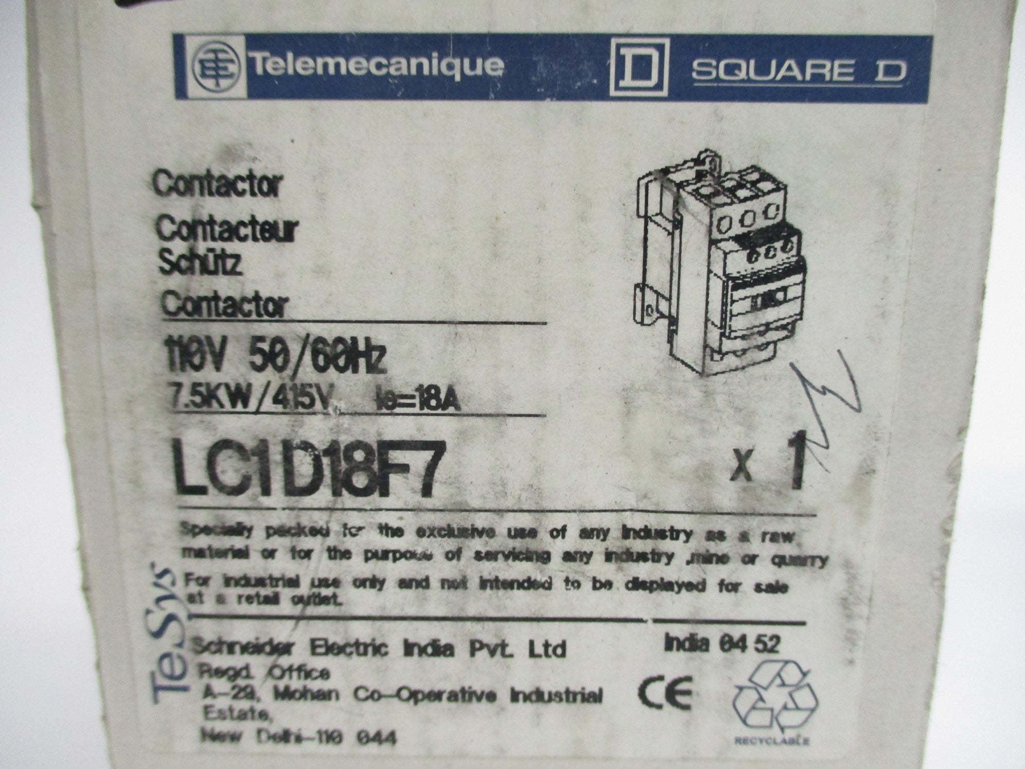 TELEMECANIQUE LC1D18F7 110V NSMP