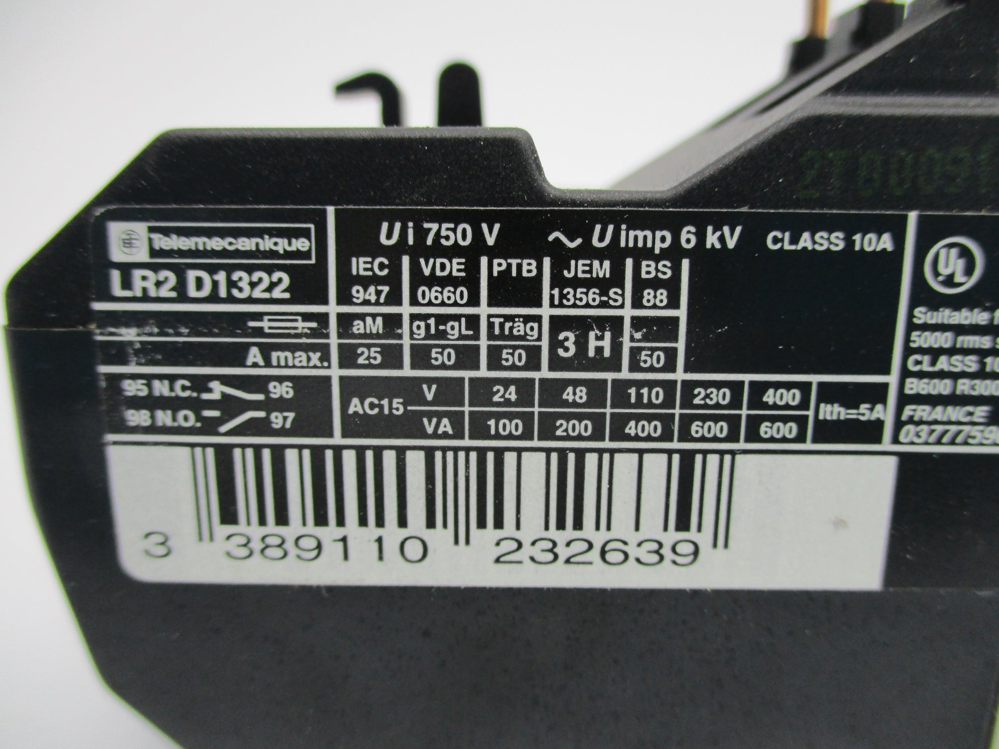 TELEMECANIQUE LR2D1322 17-25A UNMP