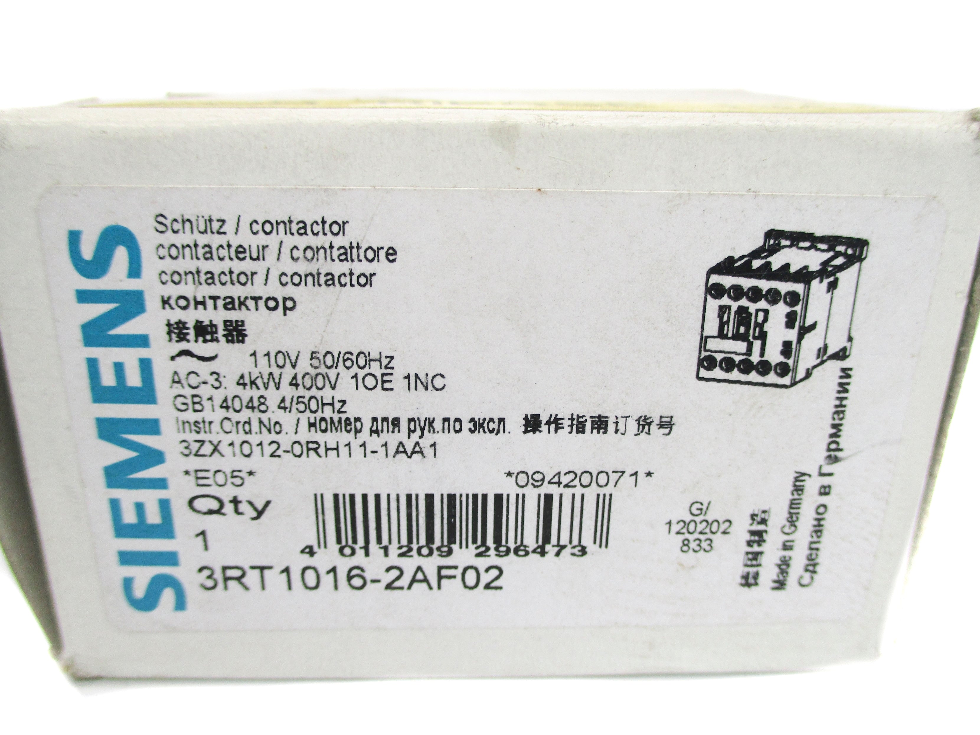 SIEMENS 3RT1016-2AF02 110V NSMP
