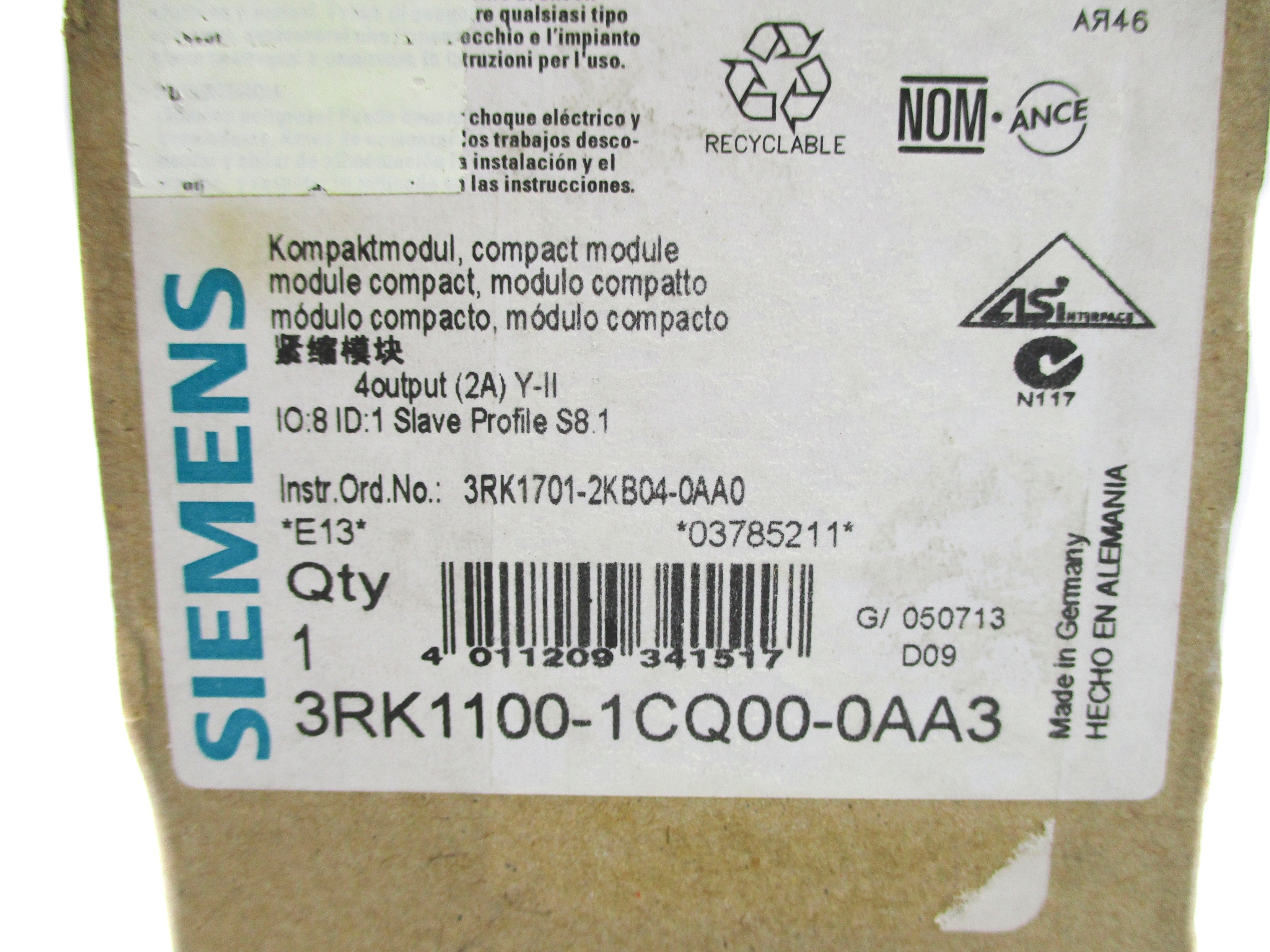 SIEMENS 3RK1100-1CQ00-0AA3 NSMP