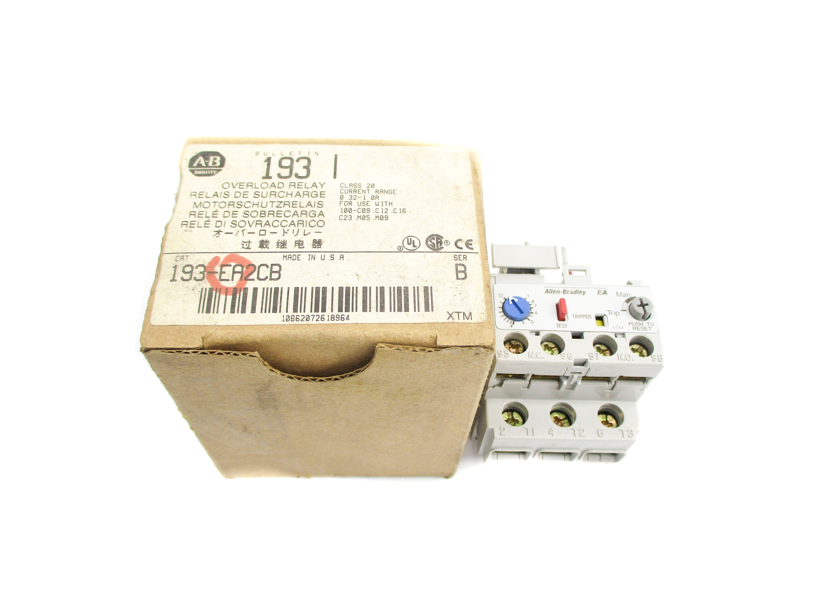 ALLEN BRADLEY 193-EA2CB SER. B 0.32-1.0A 690V (BR/WH) NSMP