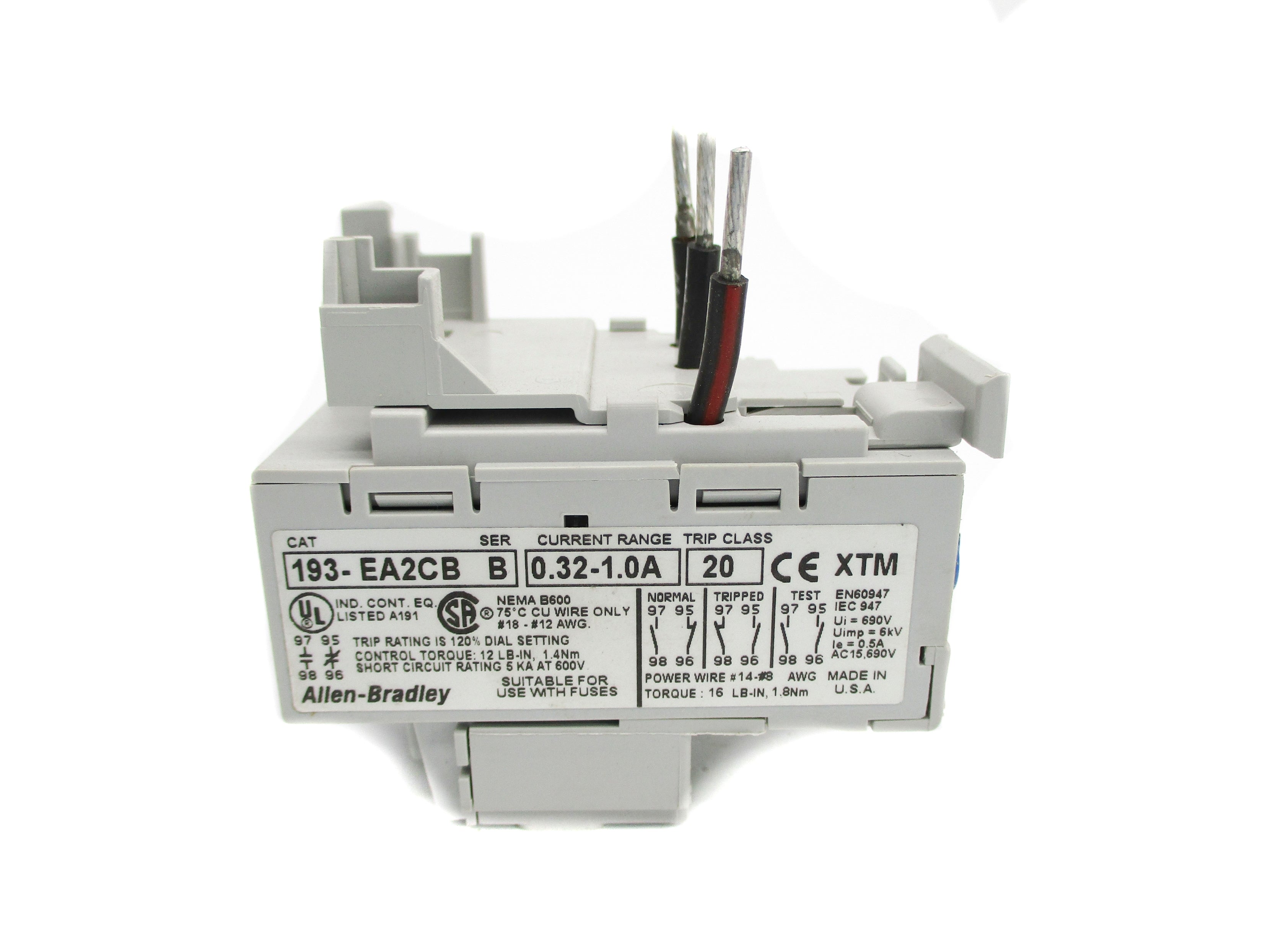 ALLEN BRADLEY 193-EA2CB SER. B 0.32-1.0A 690V (BR/WH) NSMP